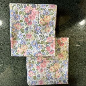 2 Laura Ashley Valances Sycamore Quartet Floral Cottagecore Roses 84x17.5